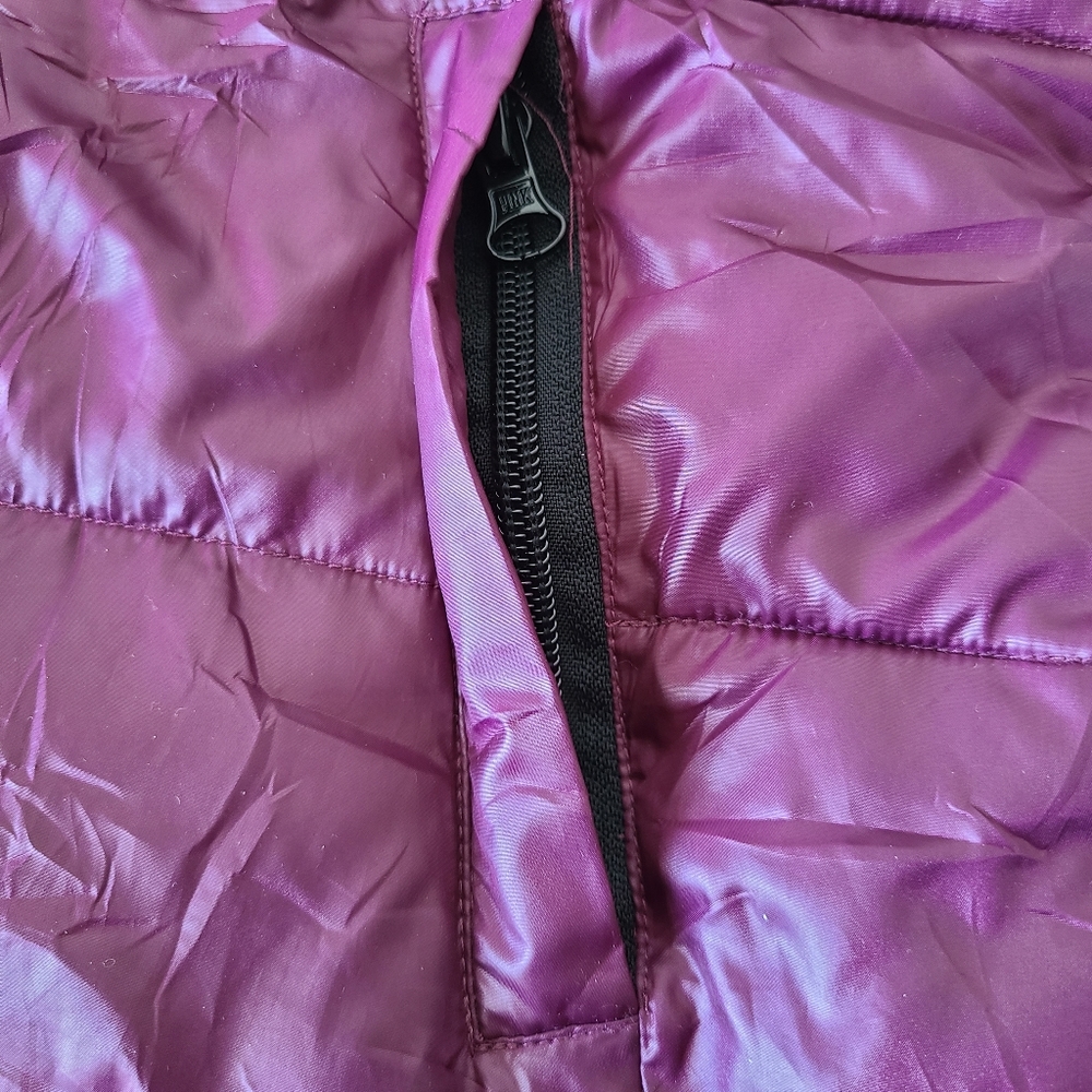 PINK Victoria’s Secret Puffer Vest Women’s XS Maroon Zip Up Quilted Cozy Y2K - Picture 5 of 9